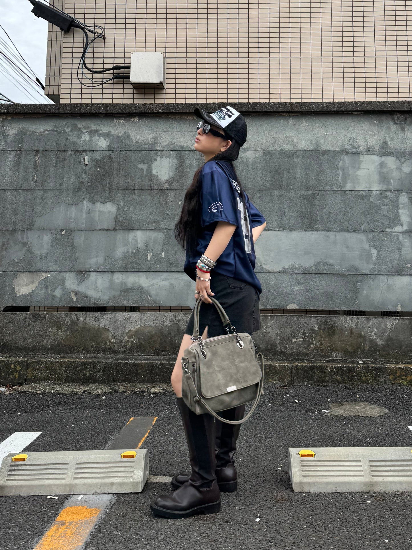 VネックナンバーTシャツ DPB86062