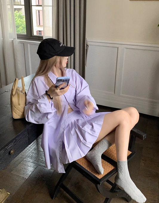 パープルプリーツスカート DPB71348