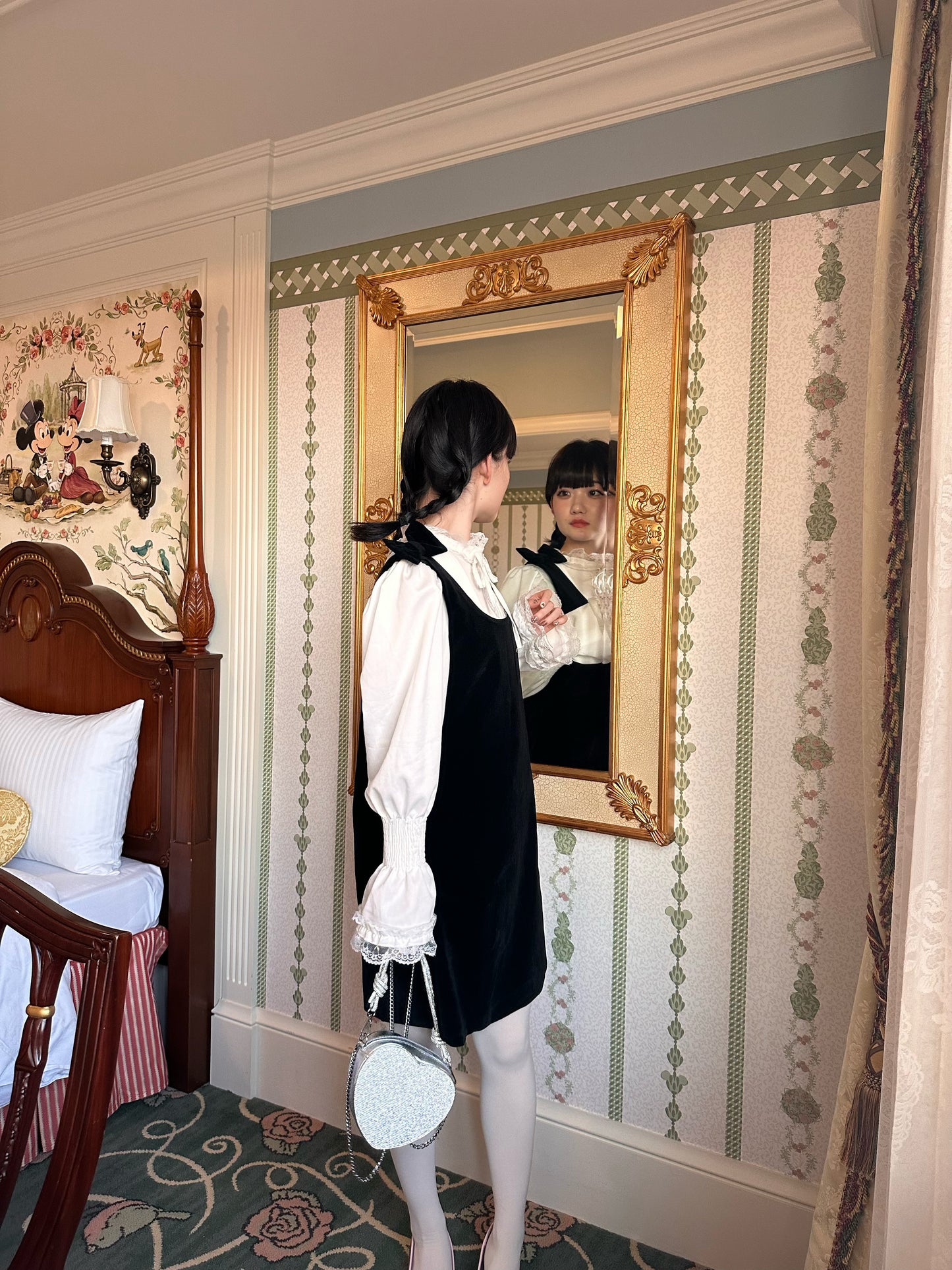 ショルダーリボンミニワンピース DPA43291