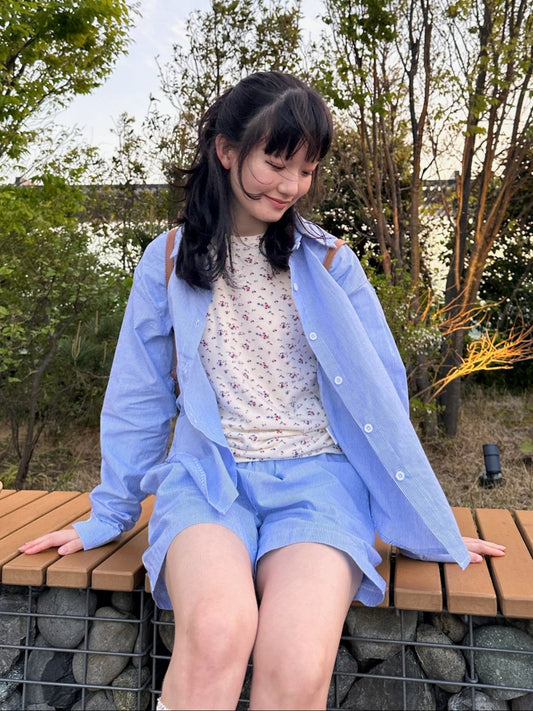 ライトブルーシャツセットアップ DPA43385