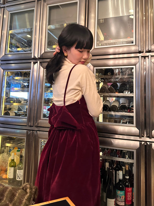 リボンベロアワンピース DPA43237