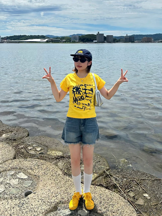 イエローロゴショートTシャツ DPA61384