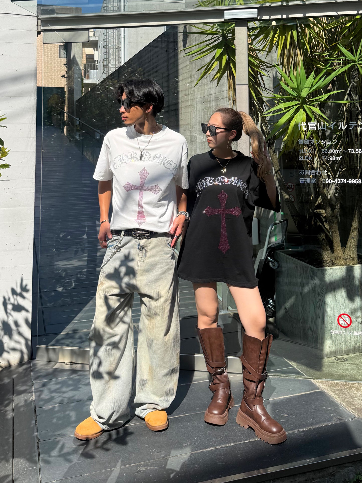 【即納】クロスストーンオーバーサイズTシャツ DPB73666S