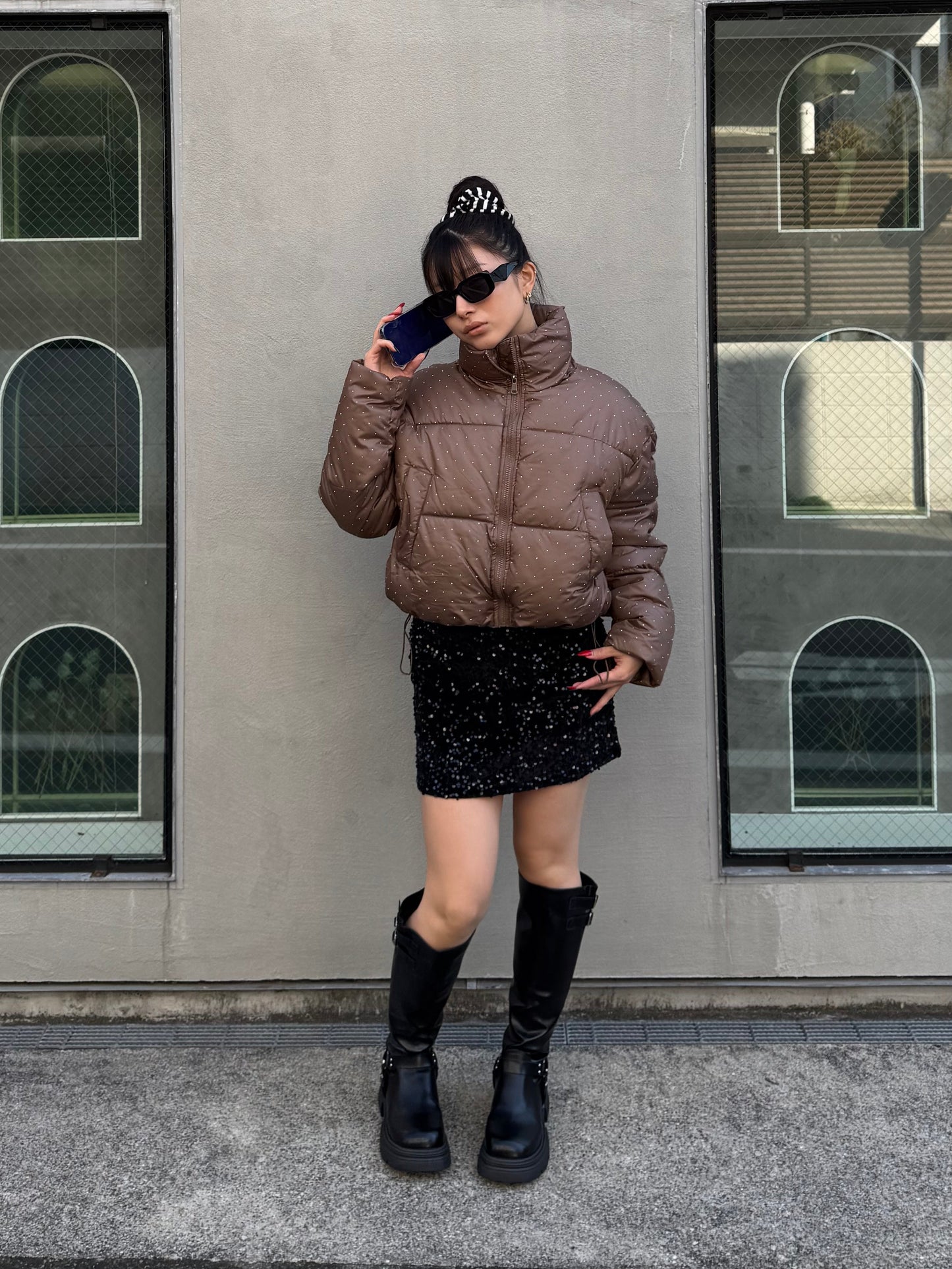 ラメショート中綿ジャケット DPB86154