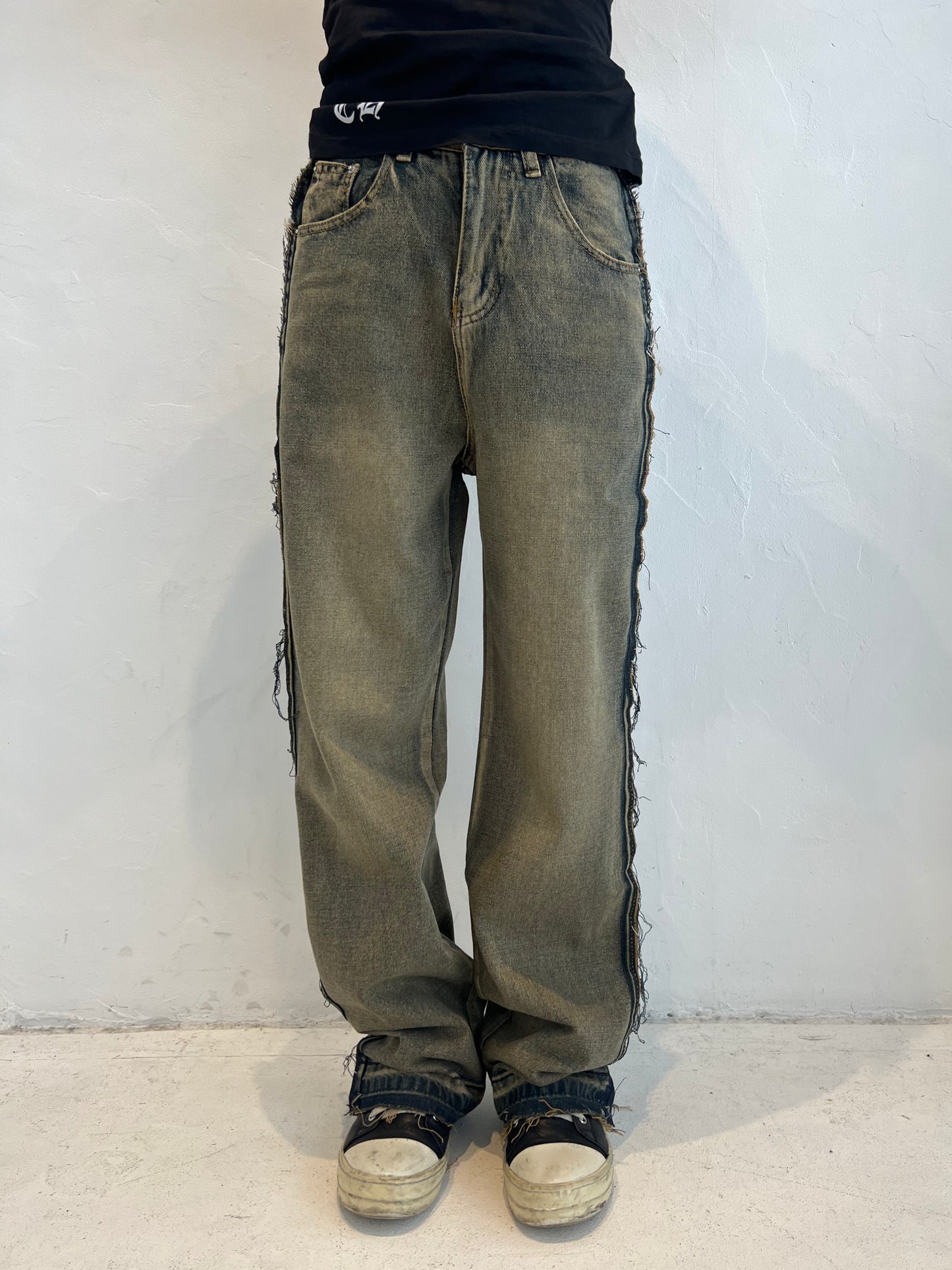 ビンテージ加工ハイウエストパンツ DPB06115