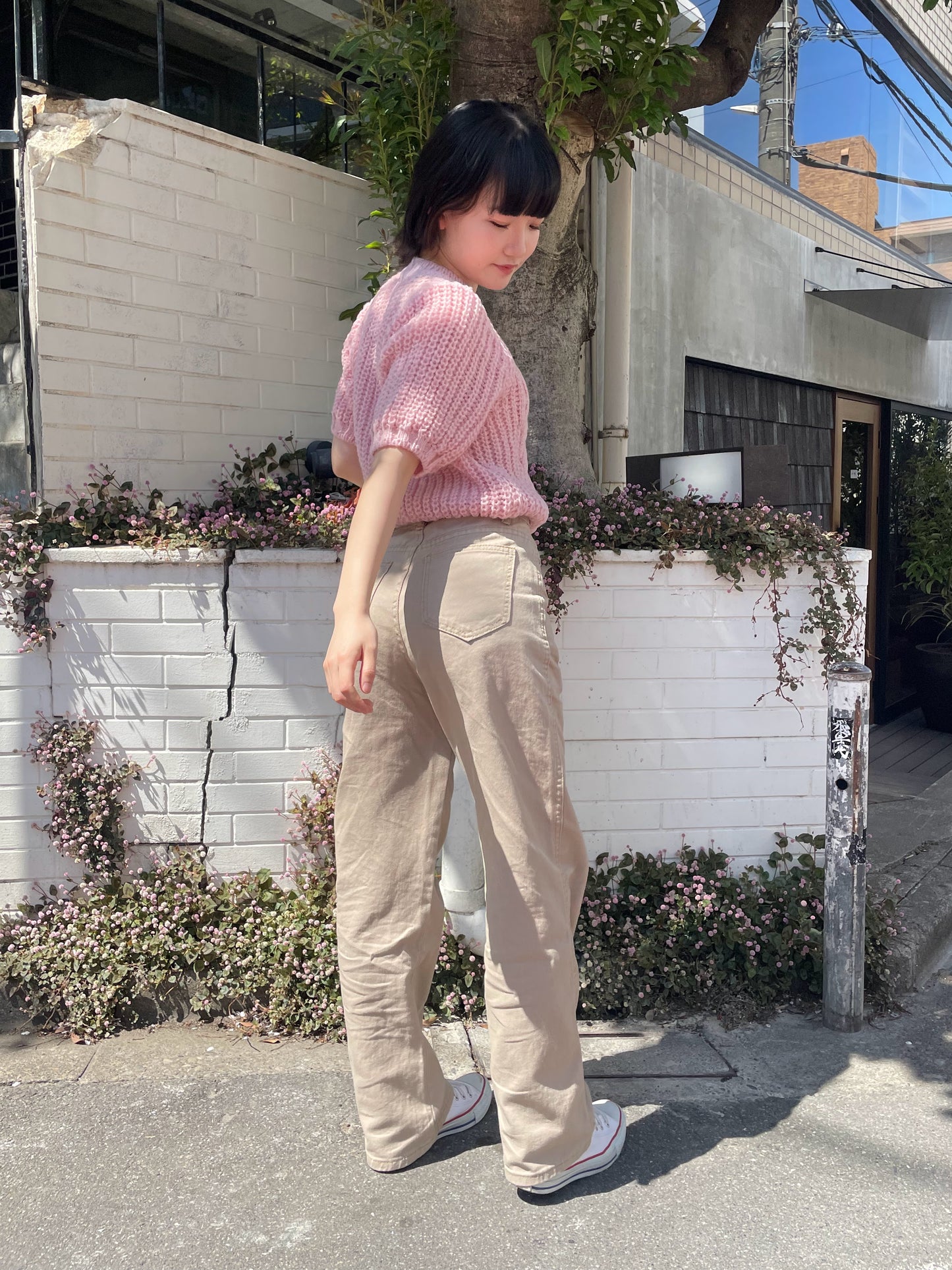 ベージュワイドレッグパンツ DPA43176