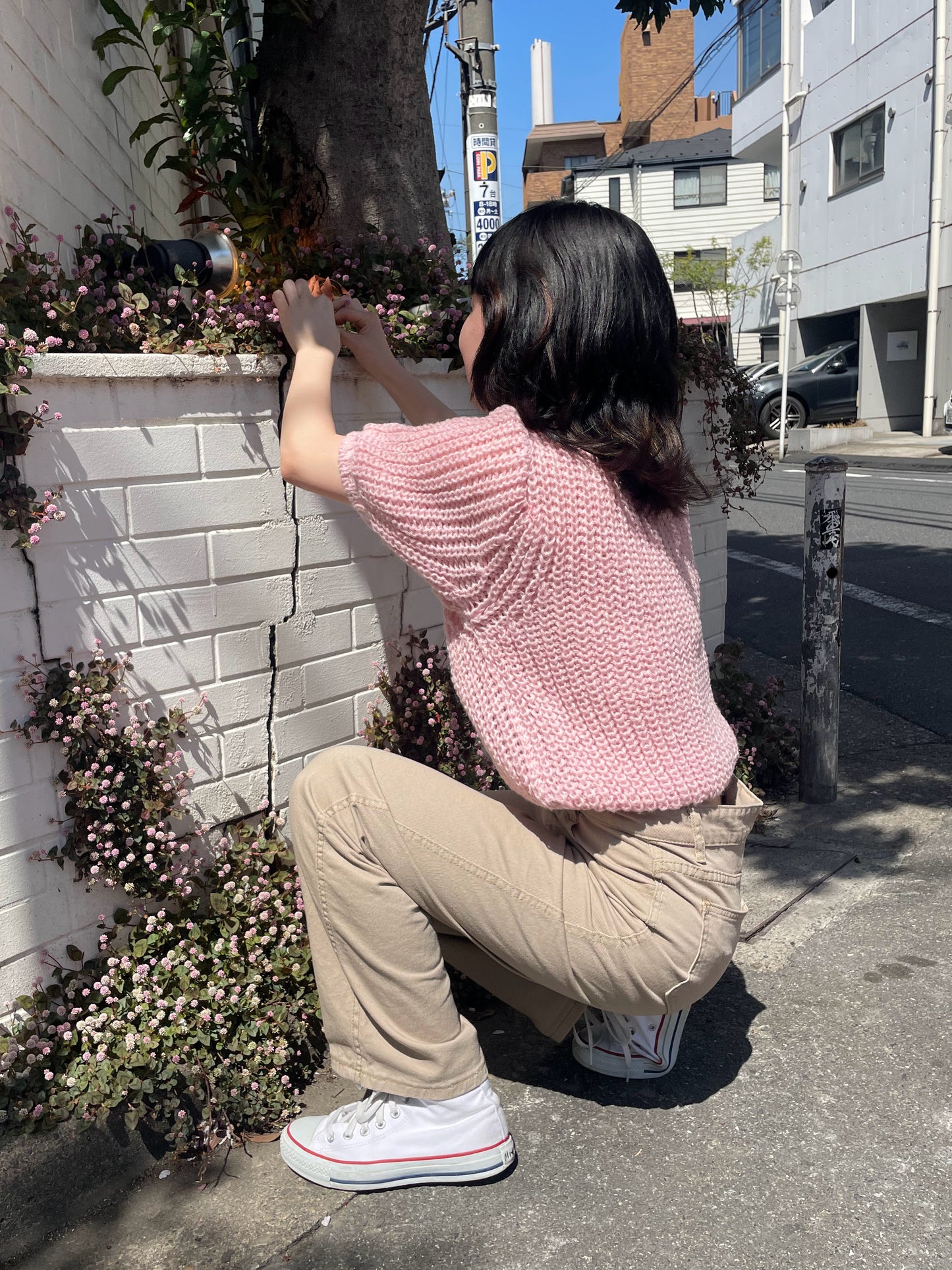 半袖ニットレトロトップス DPA43175