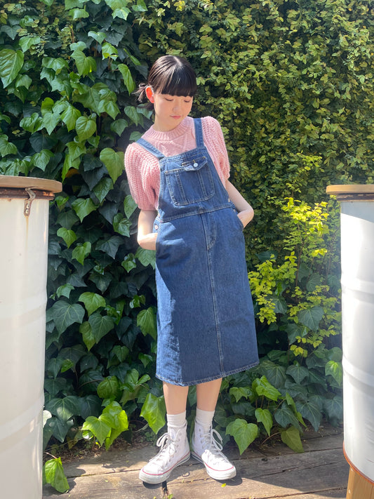 ブルーデニムサロペットワンピース DPA43179