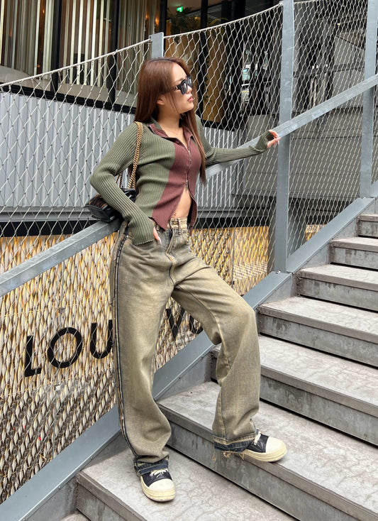 ツートンジップアップニット DPB06109