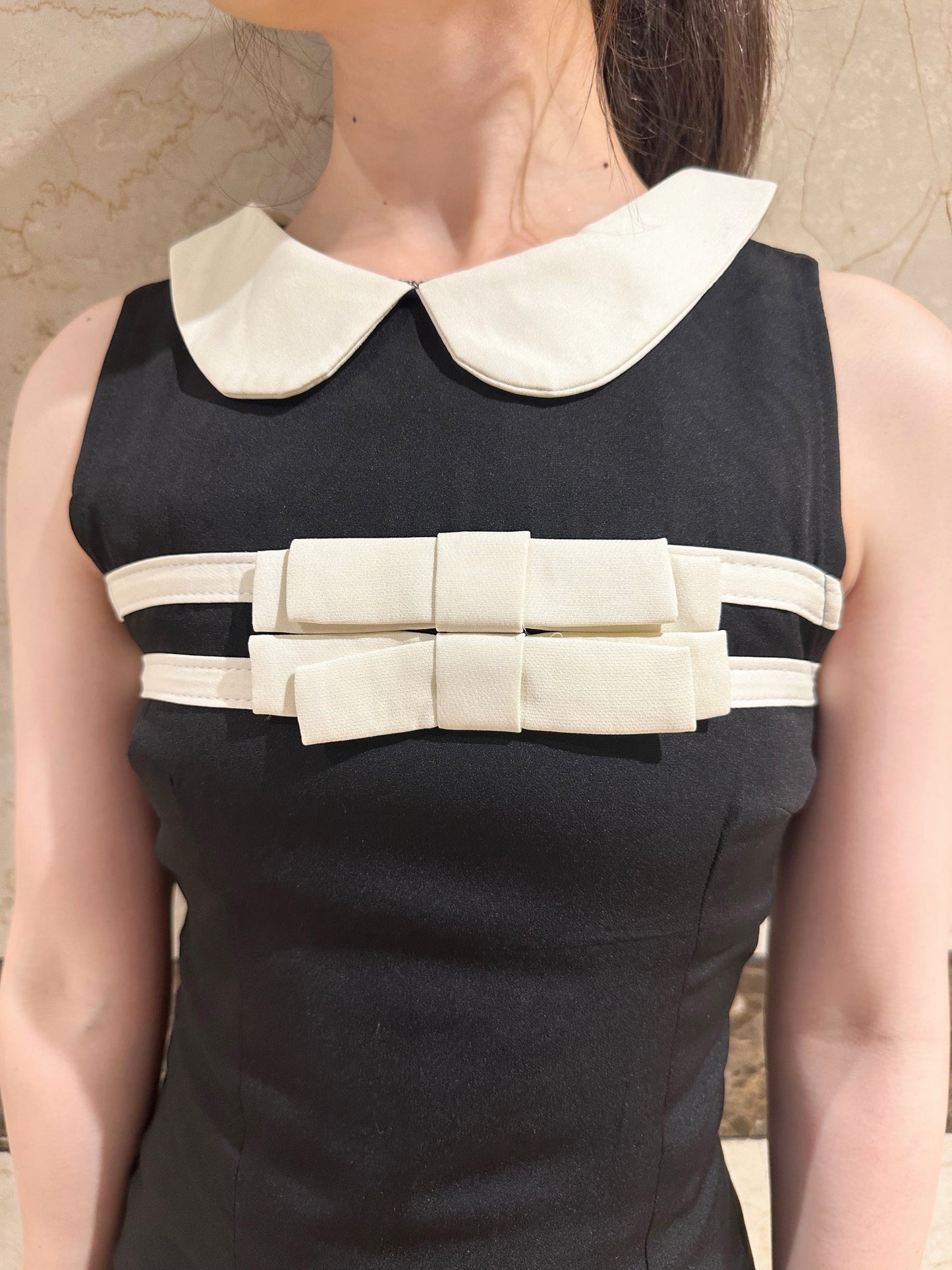 丸襟モノトーンワンピース CPA31018