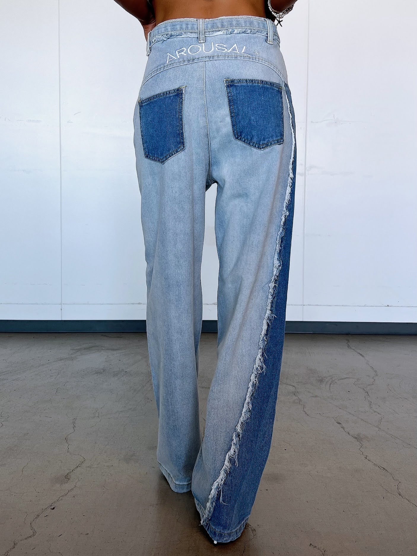 ブルーカッティングデニムパンツ DPB10025