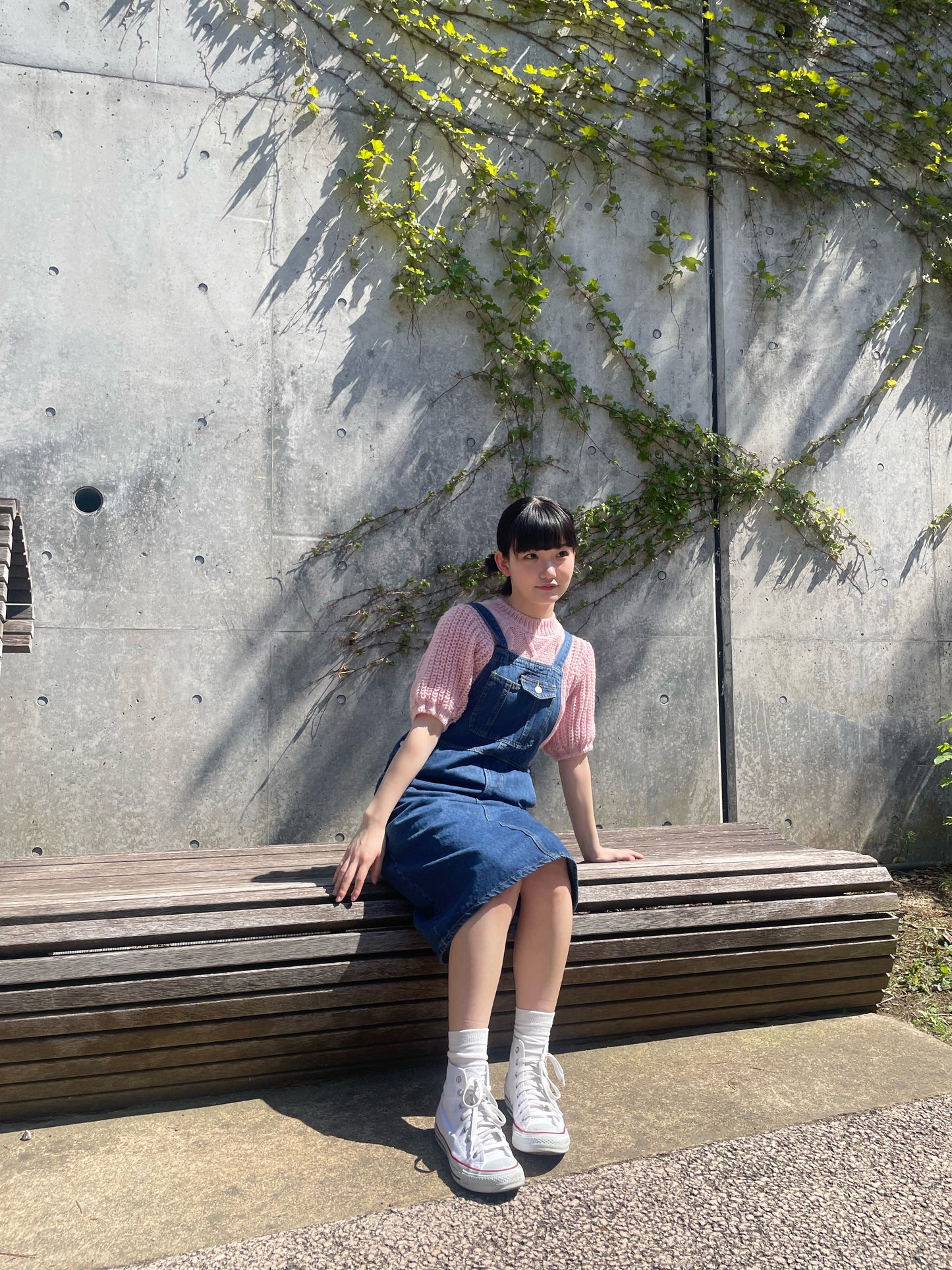 ブルーデニムサロペットワンピース DPA43179