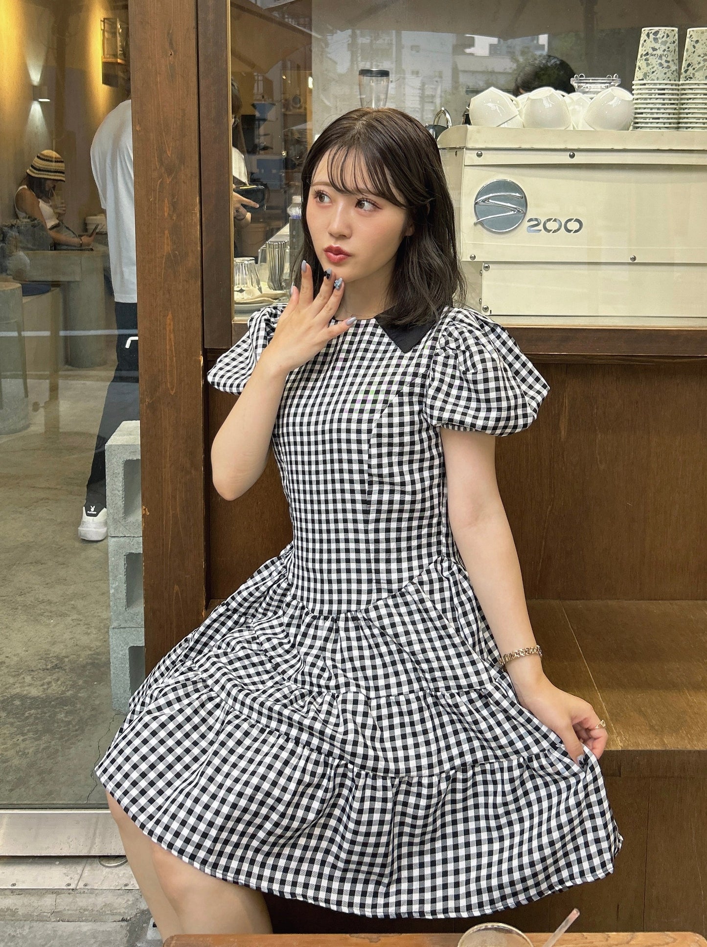 ギンガムチェックミニワンピース CPA22095