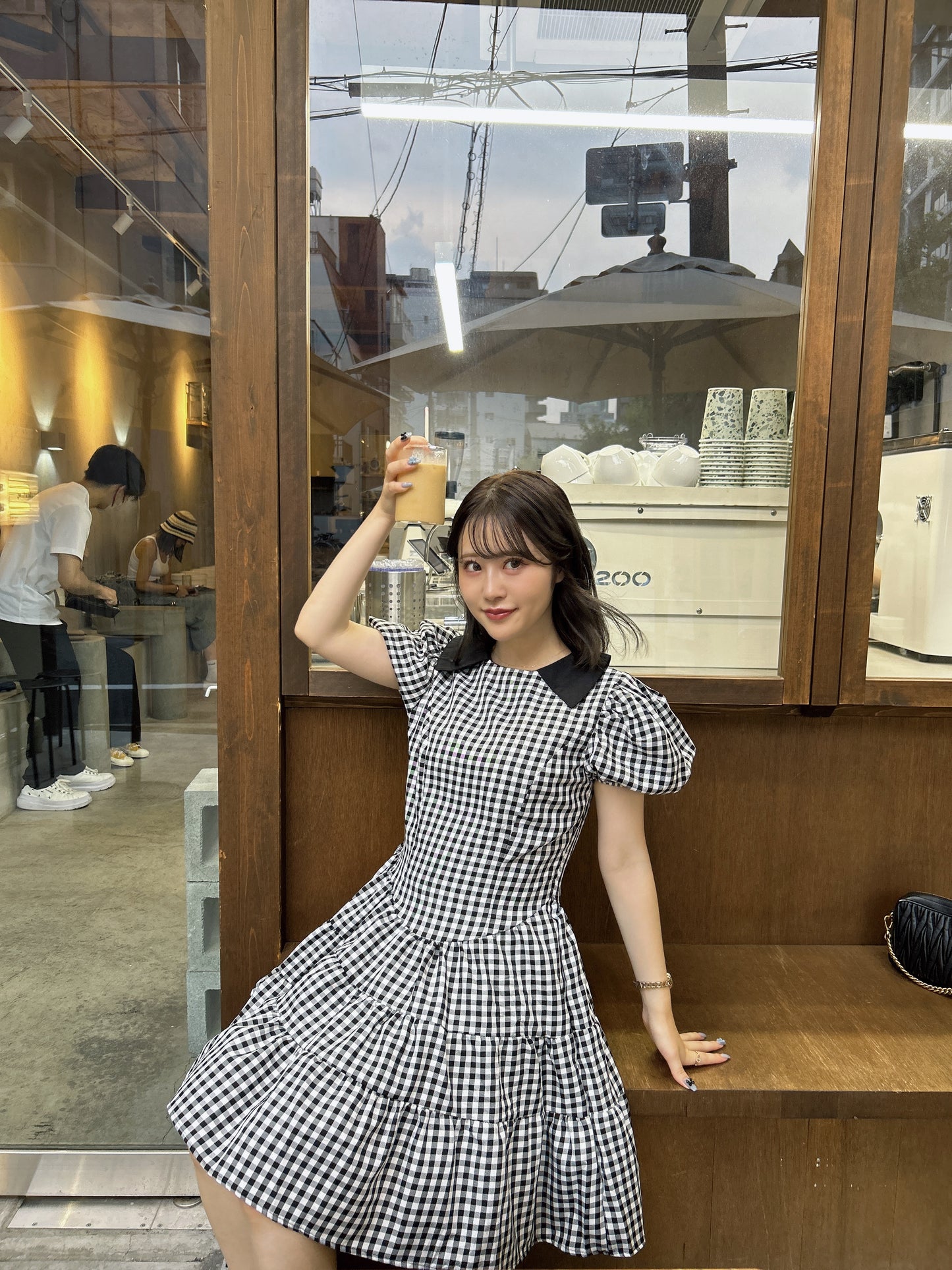 ギンガムチェックミニワンピース CPA22095