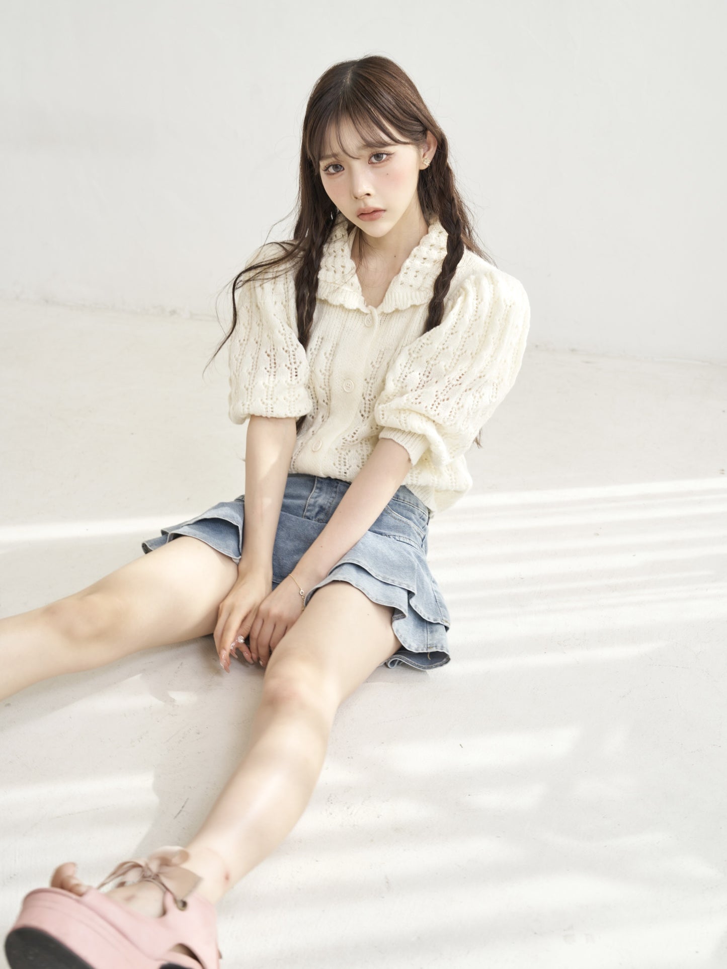 ダブルフリルデニムスカート DPB30030