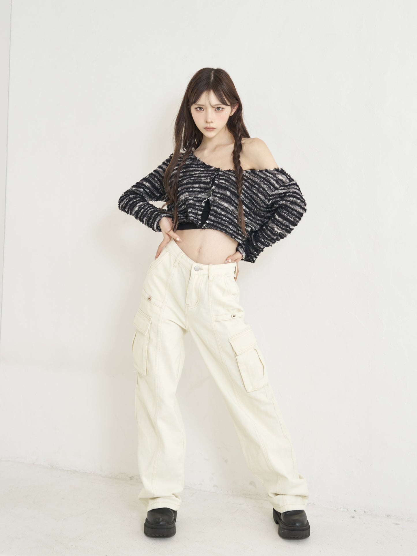 モノトーンボーダーカーディガン DPB30028