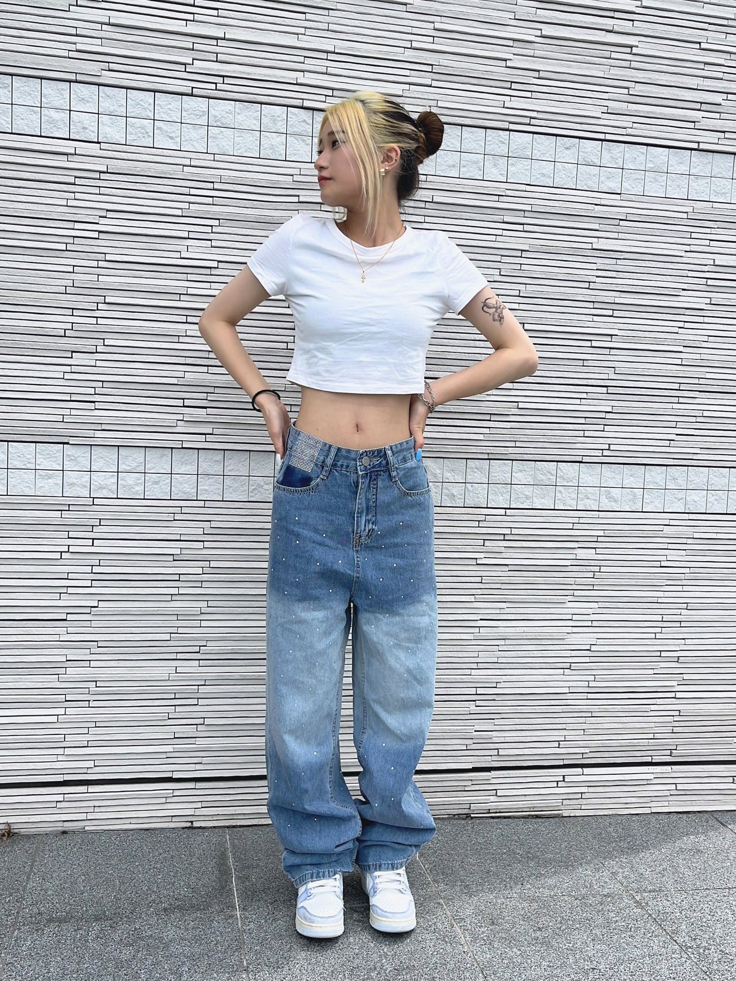 グラデーションビーズデニムパンツ DPB42071