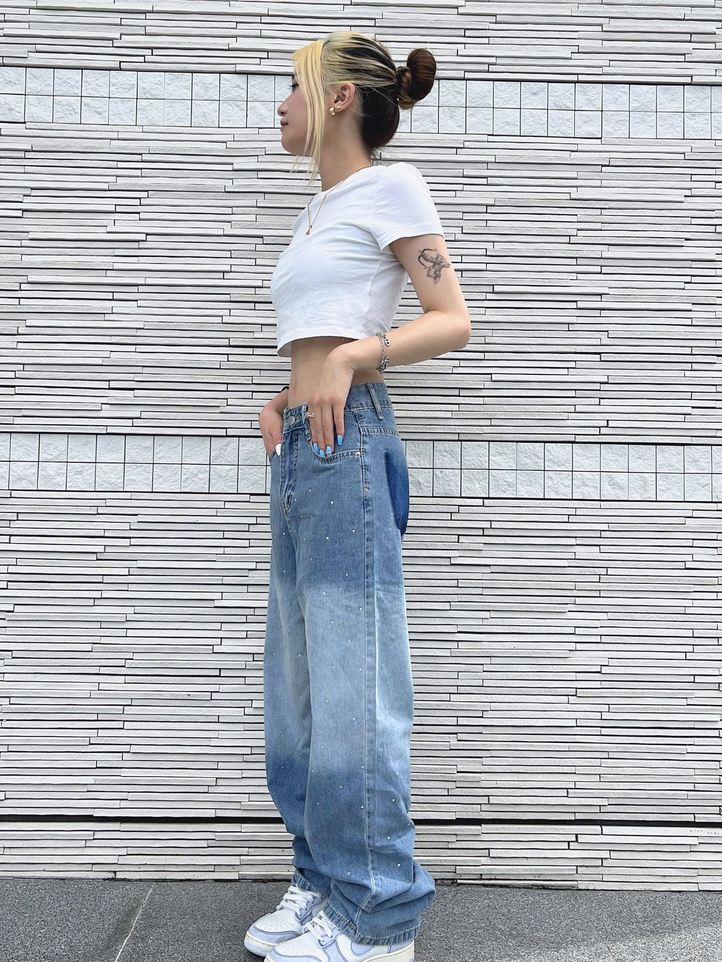 グラデーションビーズデニムパンツ DPB42071