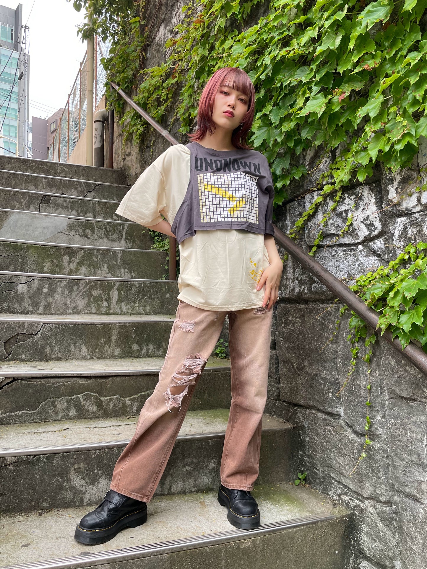 ドッキングカットアウトTシャツ DPA20257
