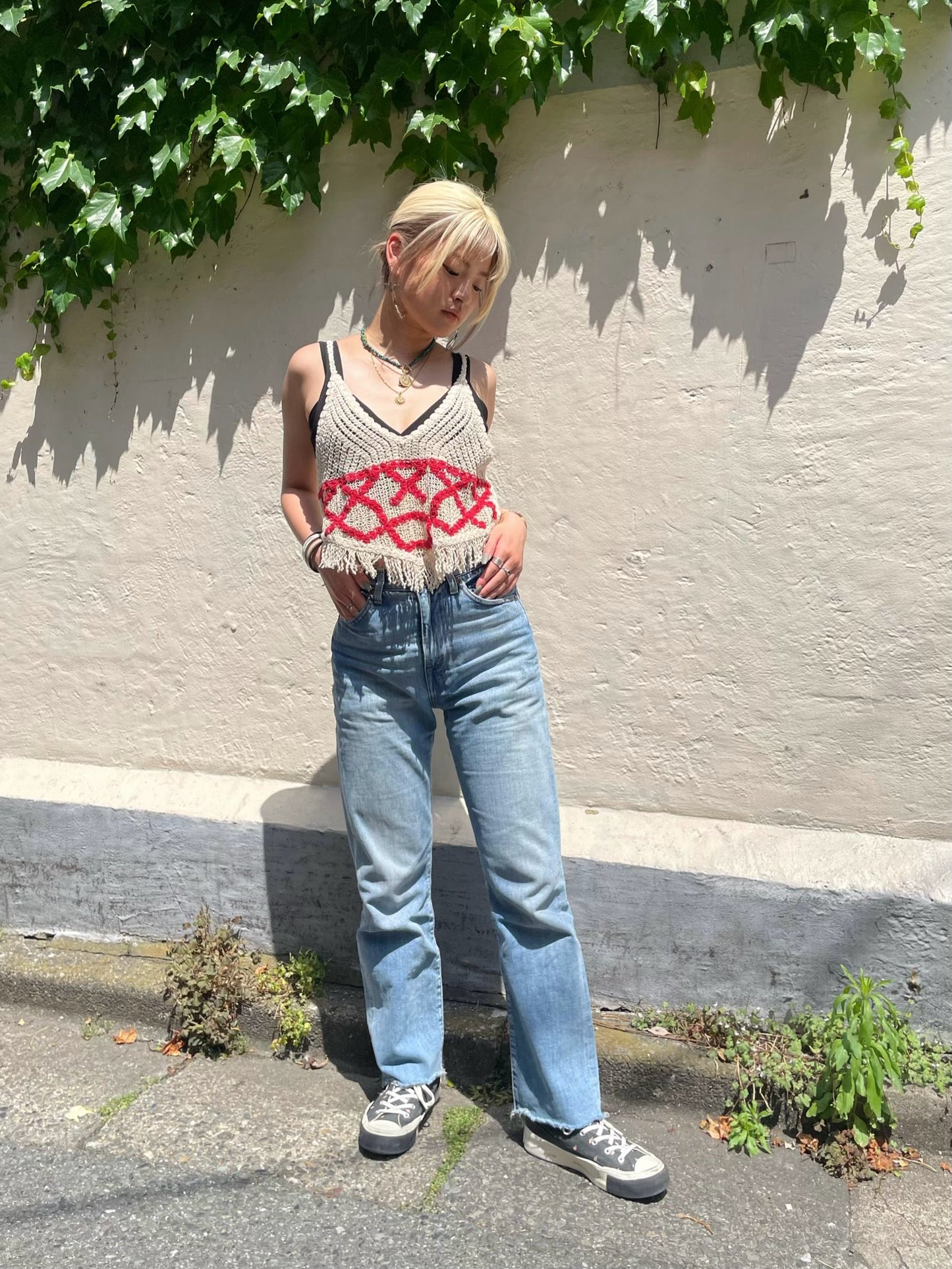 フリンジニットキャミソール DPB19141