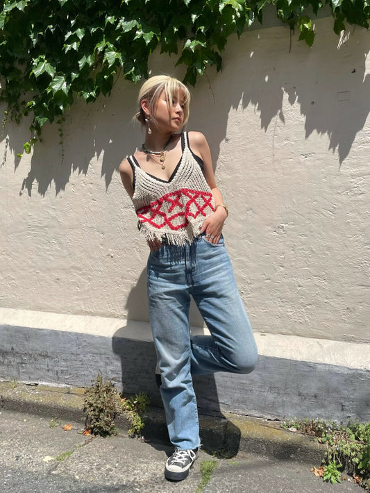 フリンジニットキャミソール DPB19141