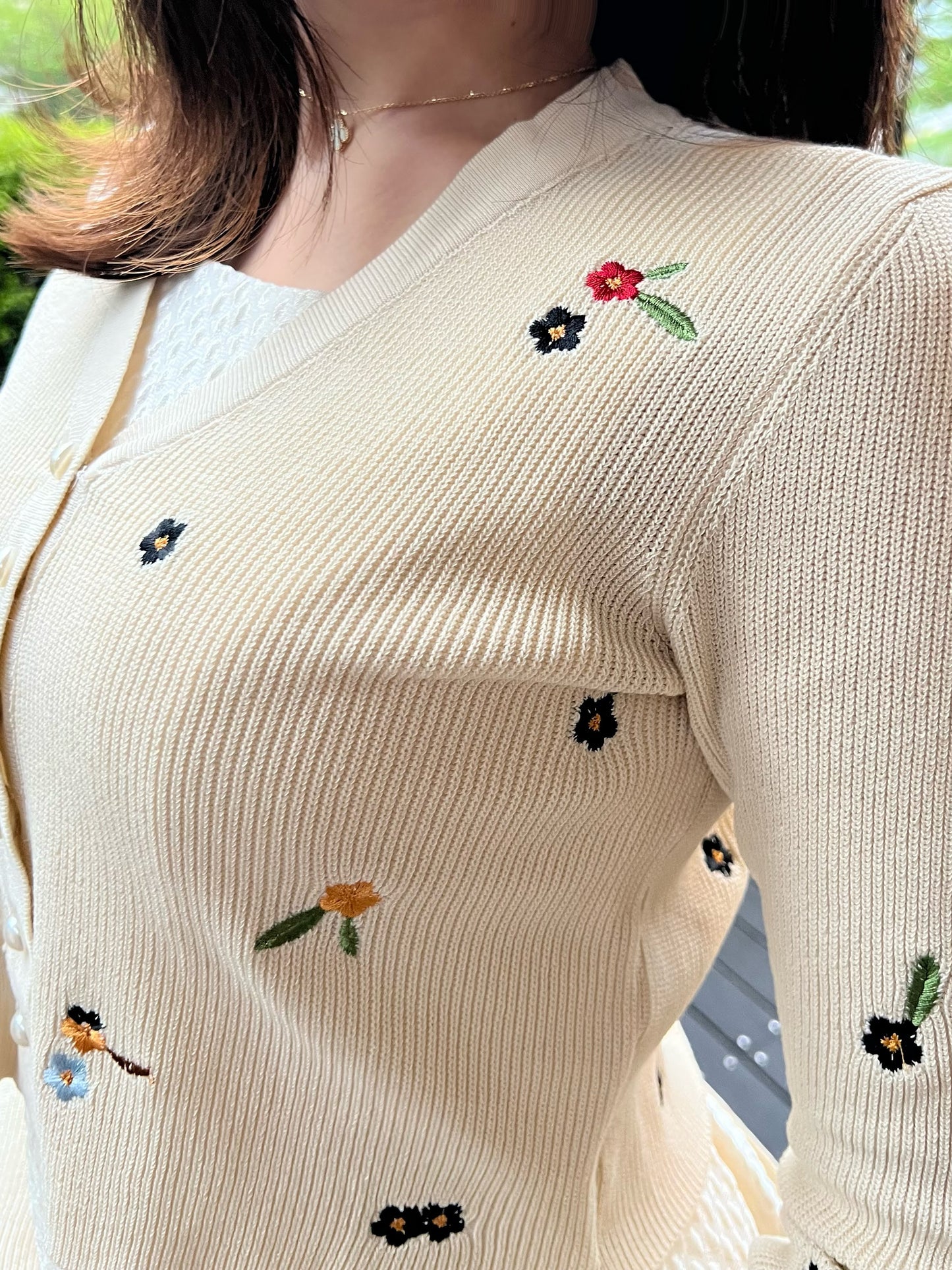 フラワー刺繍カーディガン CPA32010