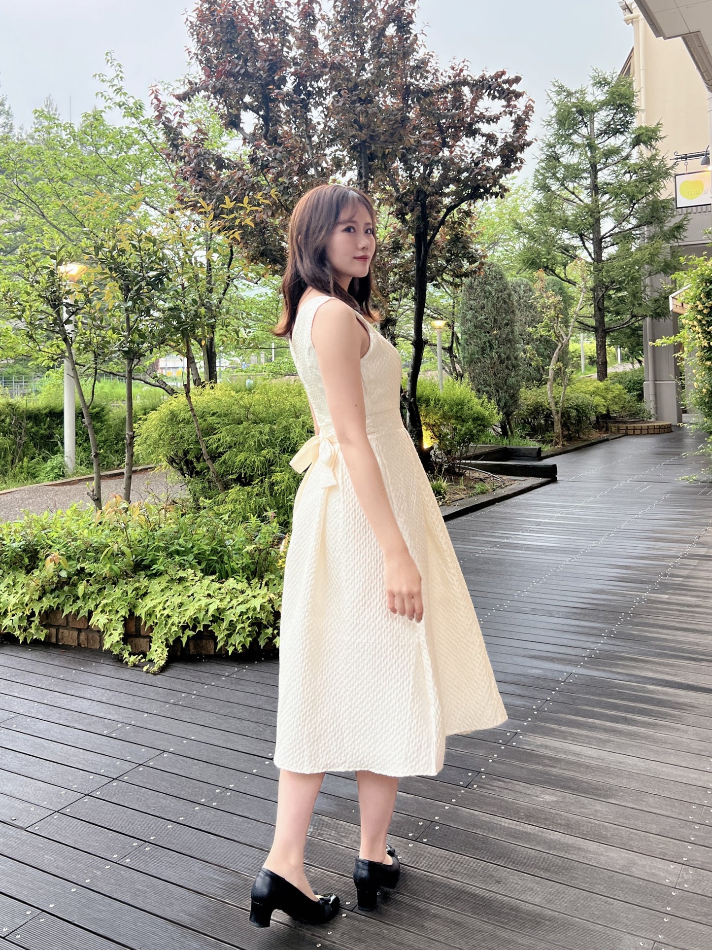 バックリボンノースリーブワンピース CPA32002