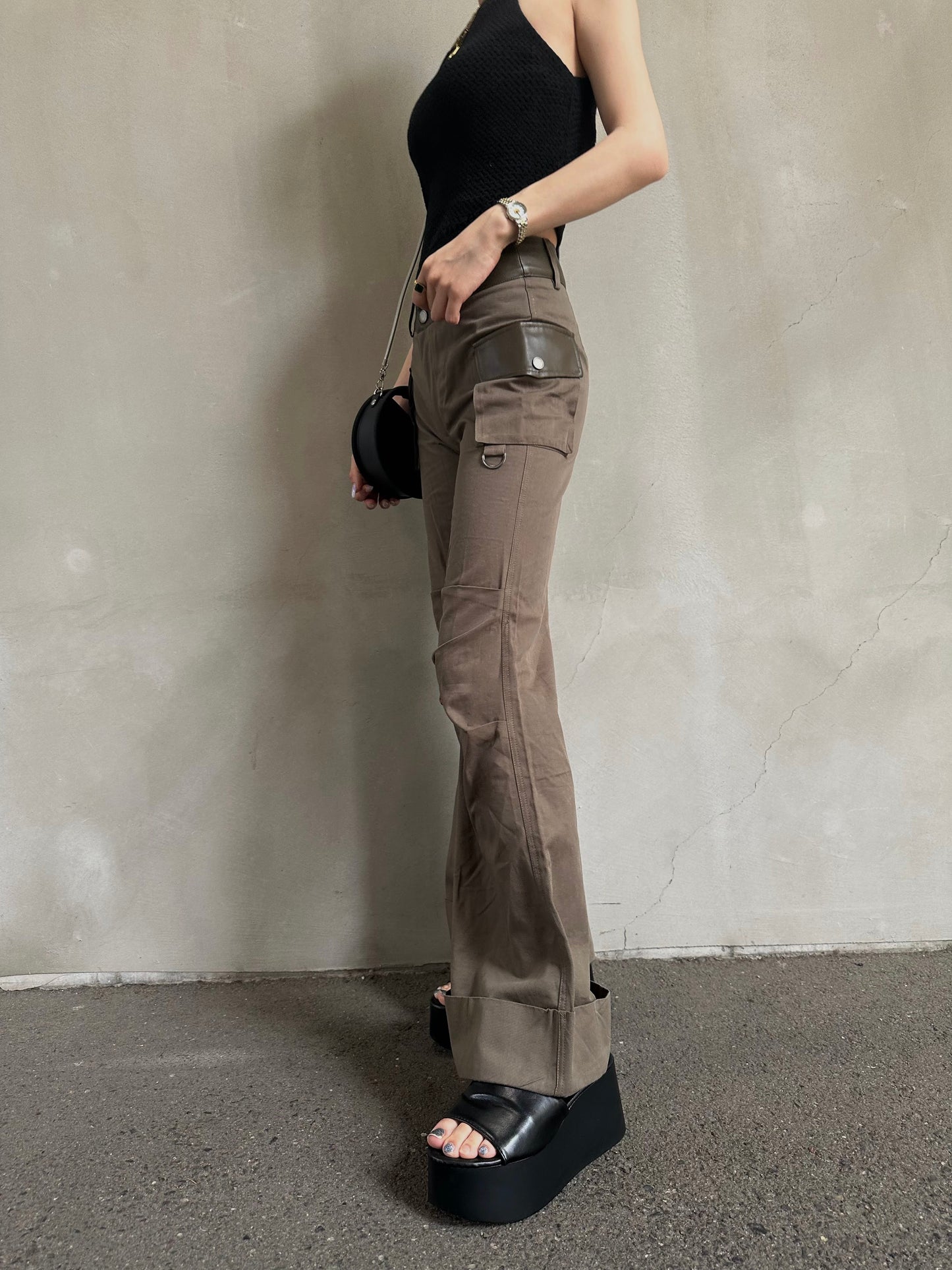 ウエストレザーブーツカットパンツ DPB26149
