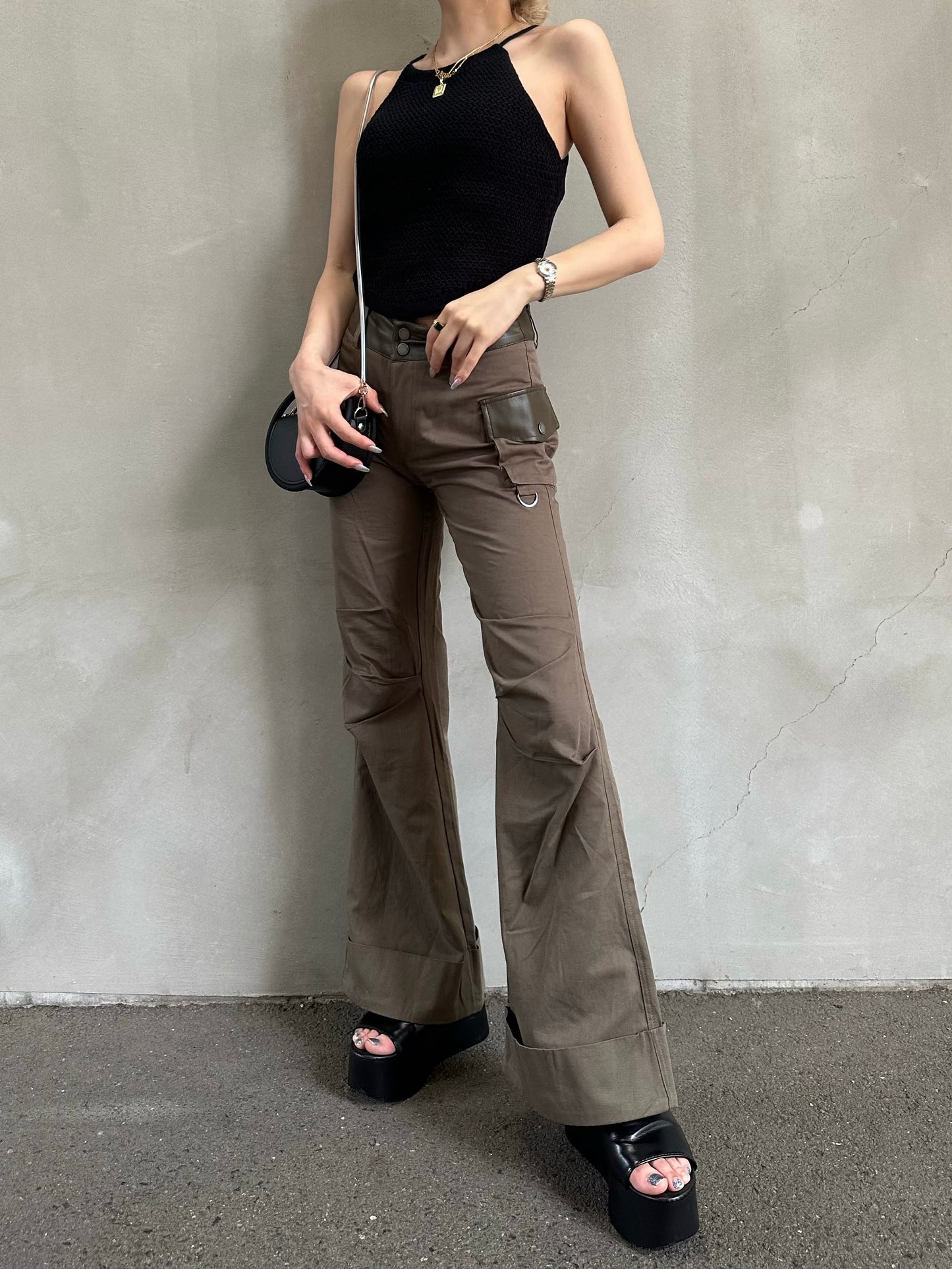 ウエストレザーブーツカットパンツ DPB26149