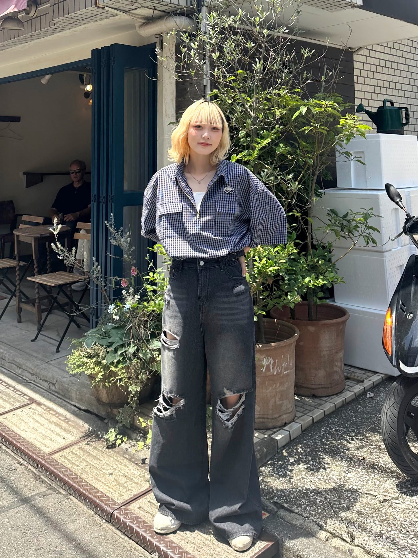 ダメージデニムワイドパンツ DPB51080