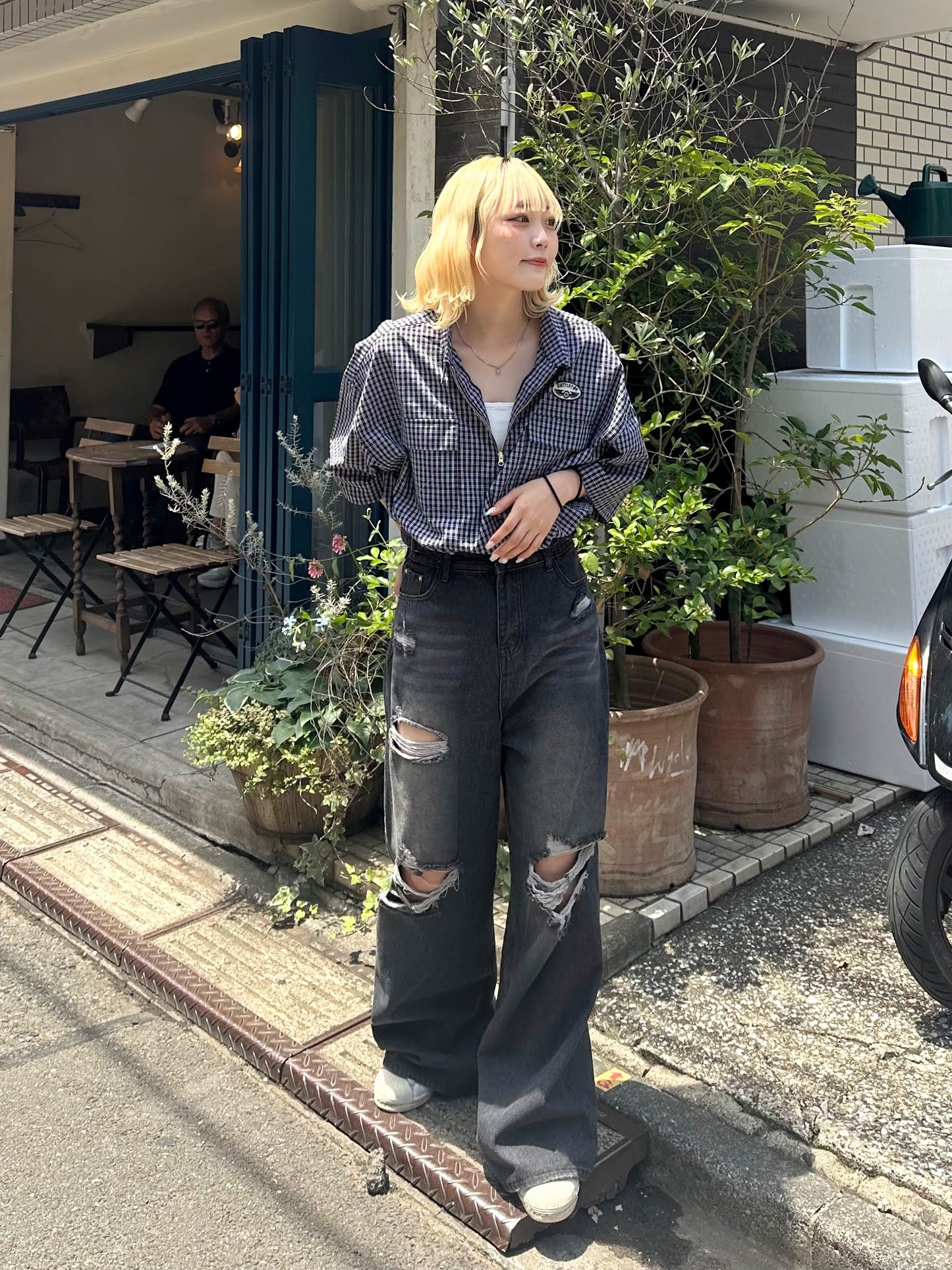 ダメージデニムワイドパンツ DPB51080