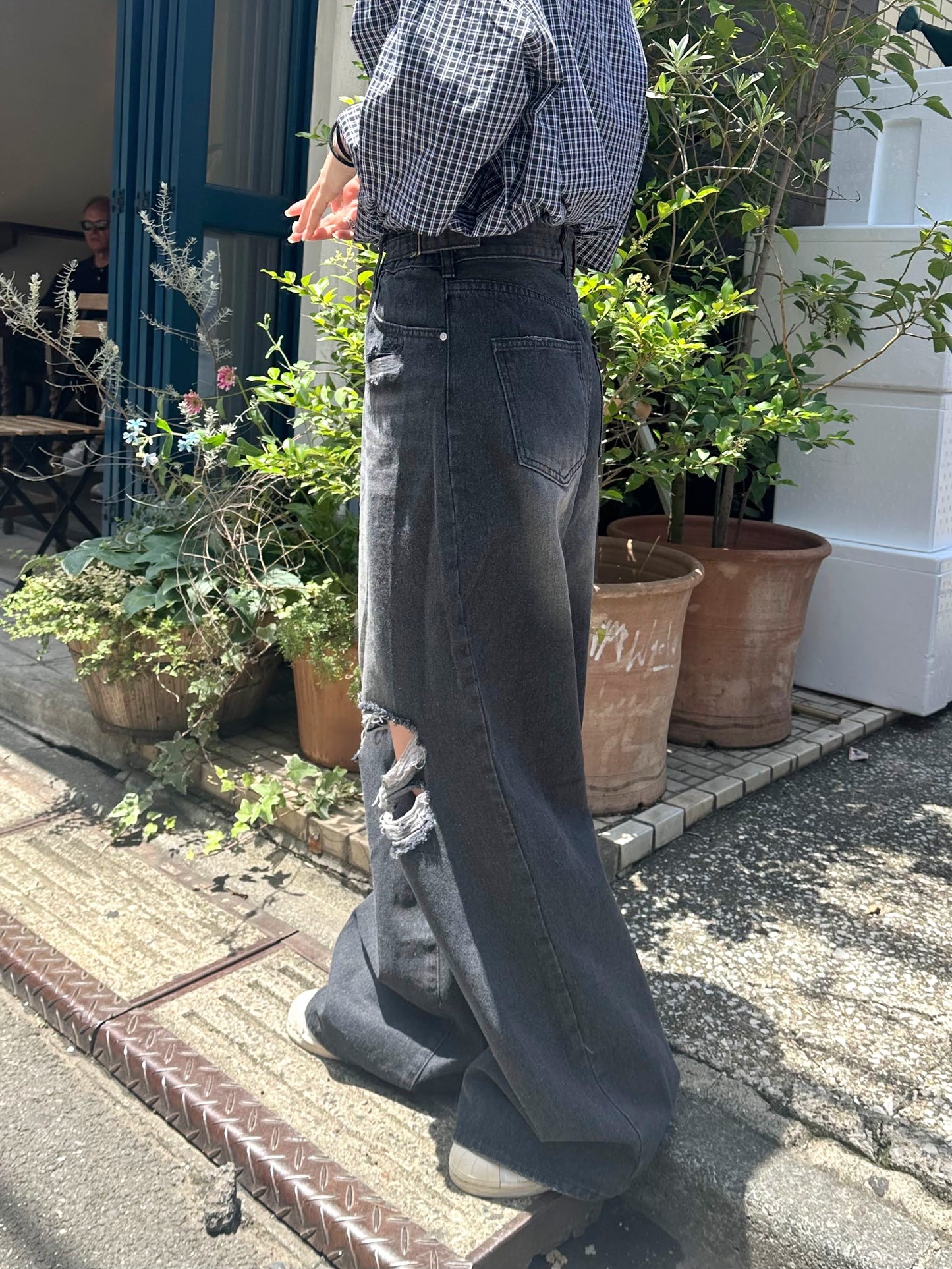 ダメージデニムワイドパンツ DPB51080