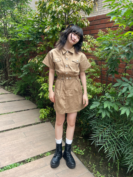 ベージュカジュアルワンピース DPA43189