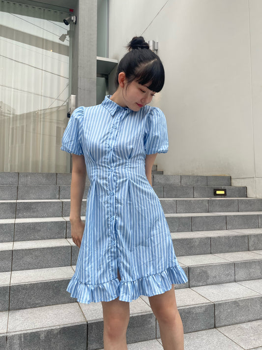 ブルーストライプワンピース DPA43187