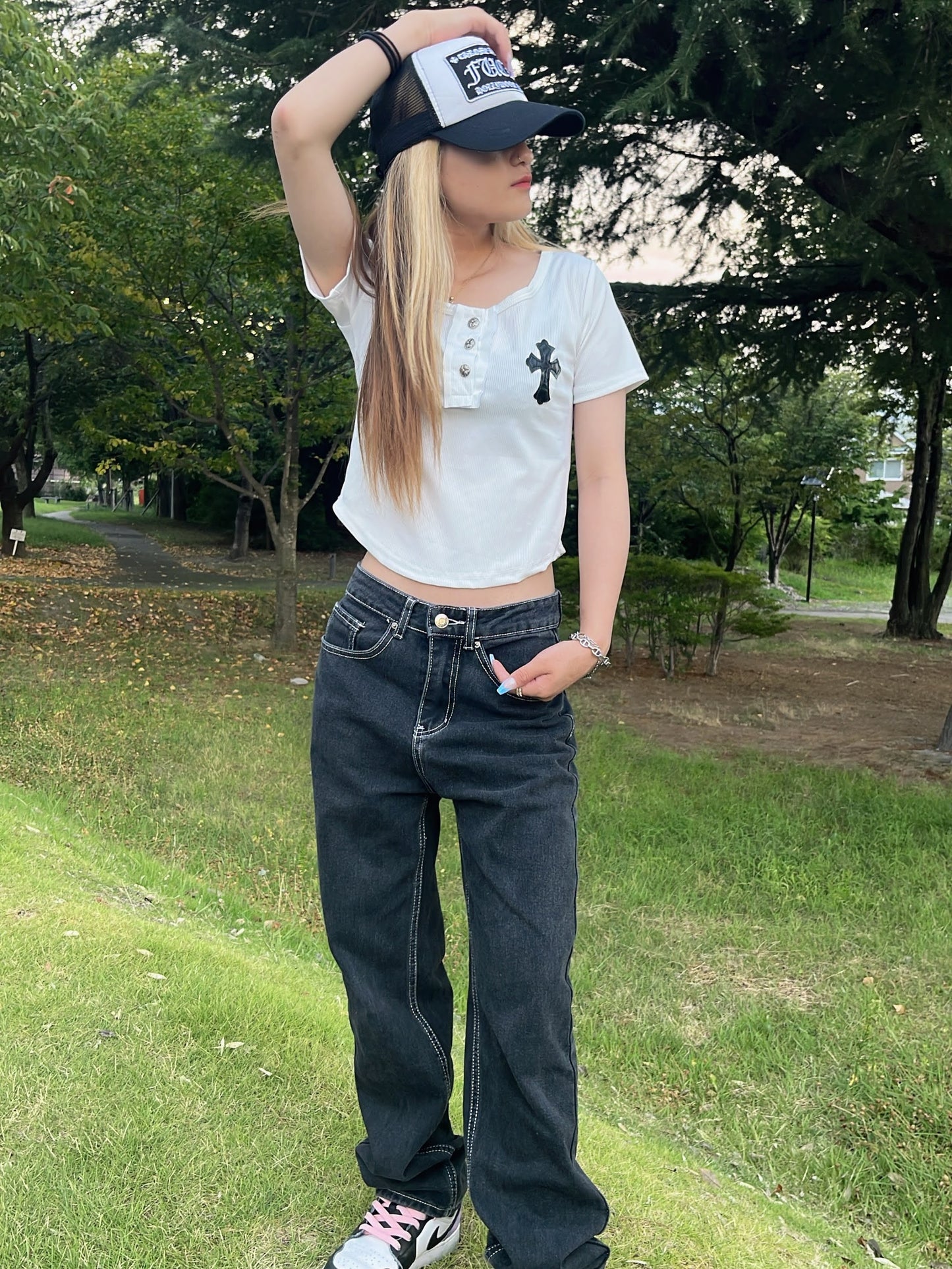 クロスクロップドTシャツ DPB42080