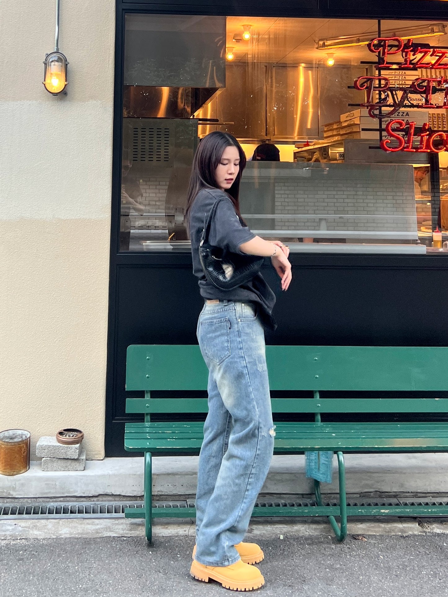 ダメージフレアデニムパンツ DPA69157