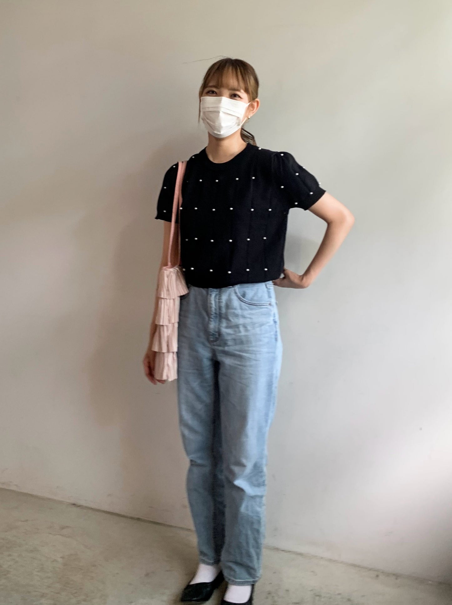 パールパフスリーブニット CPA30017