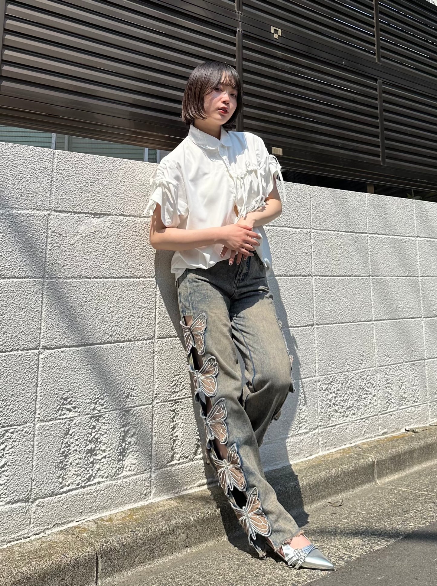 バタフライダメージデニムパンツ DPA20260