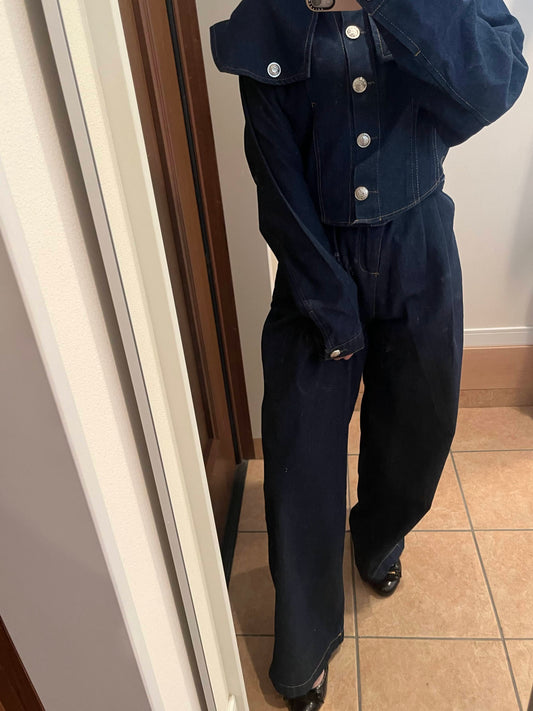 タックデニムパンツ CPA03084