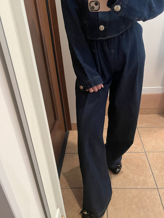 タックデニムパンツ CPA03084