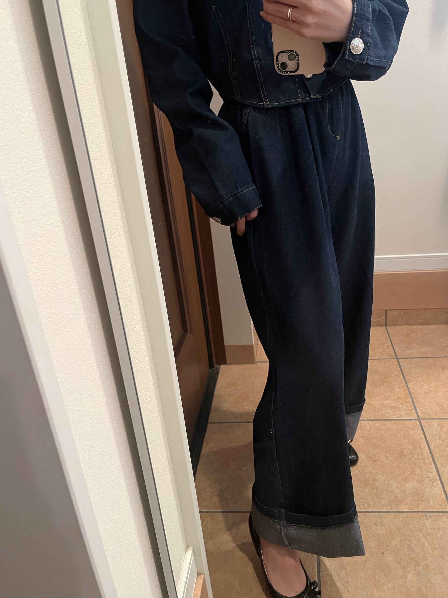 タックデニムパンツ CPA03084