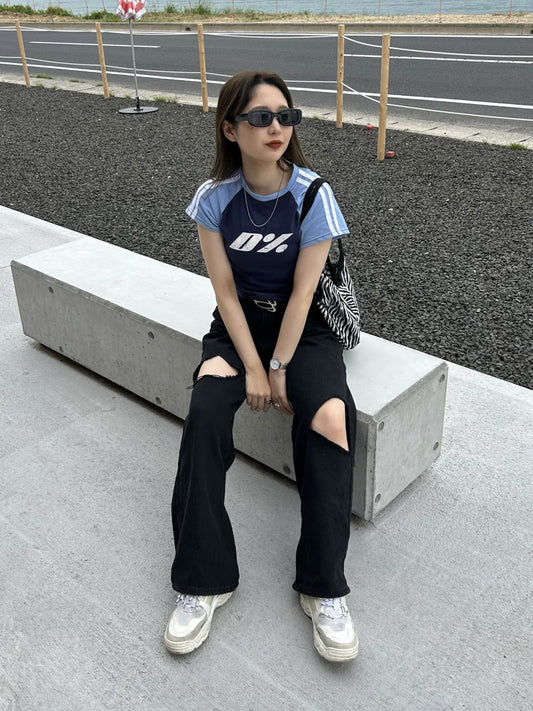 ダメージブラックパンツ DPA61228