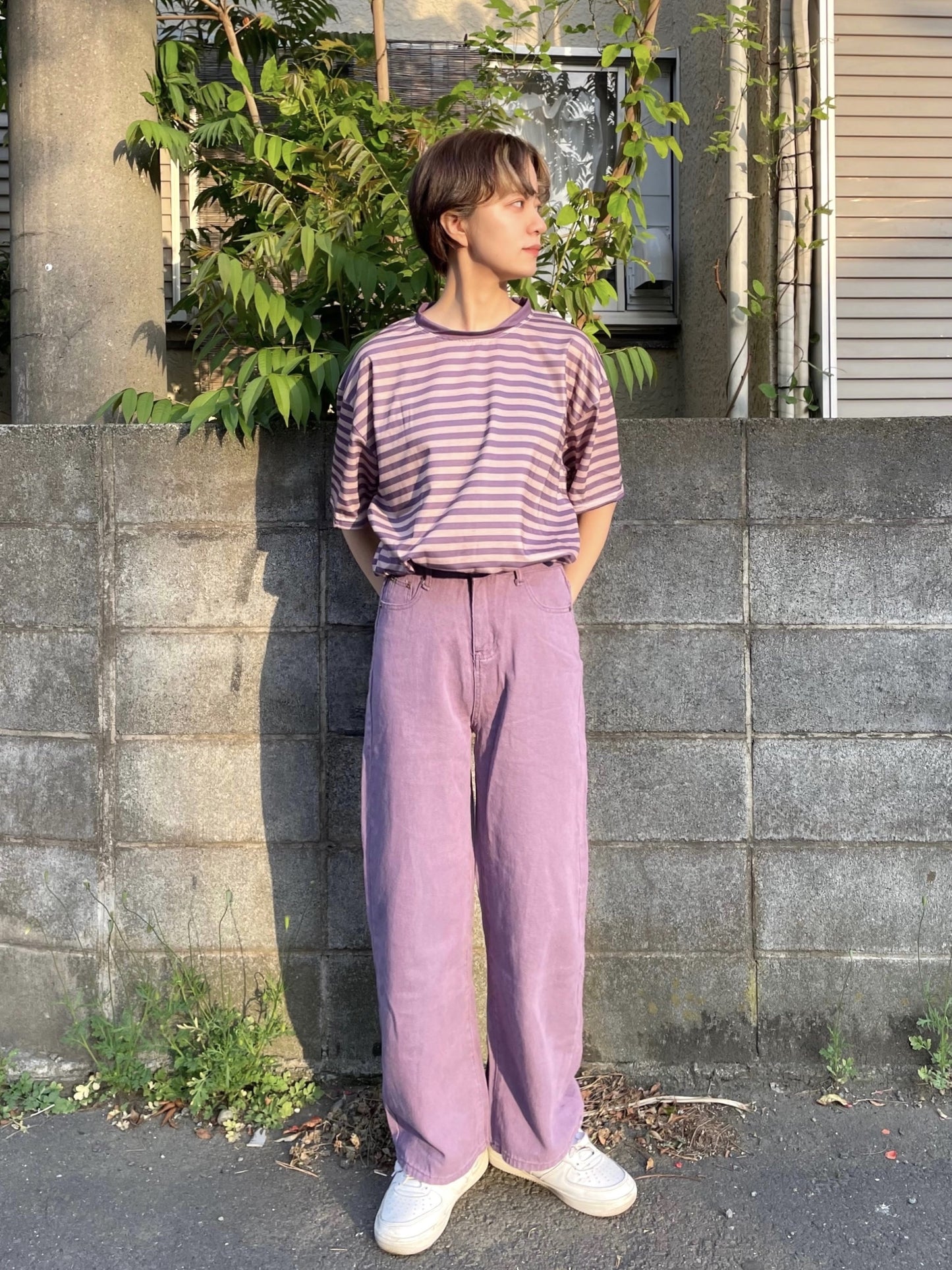 パープルボーダーTシャツ DPA96179