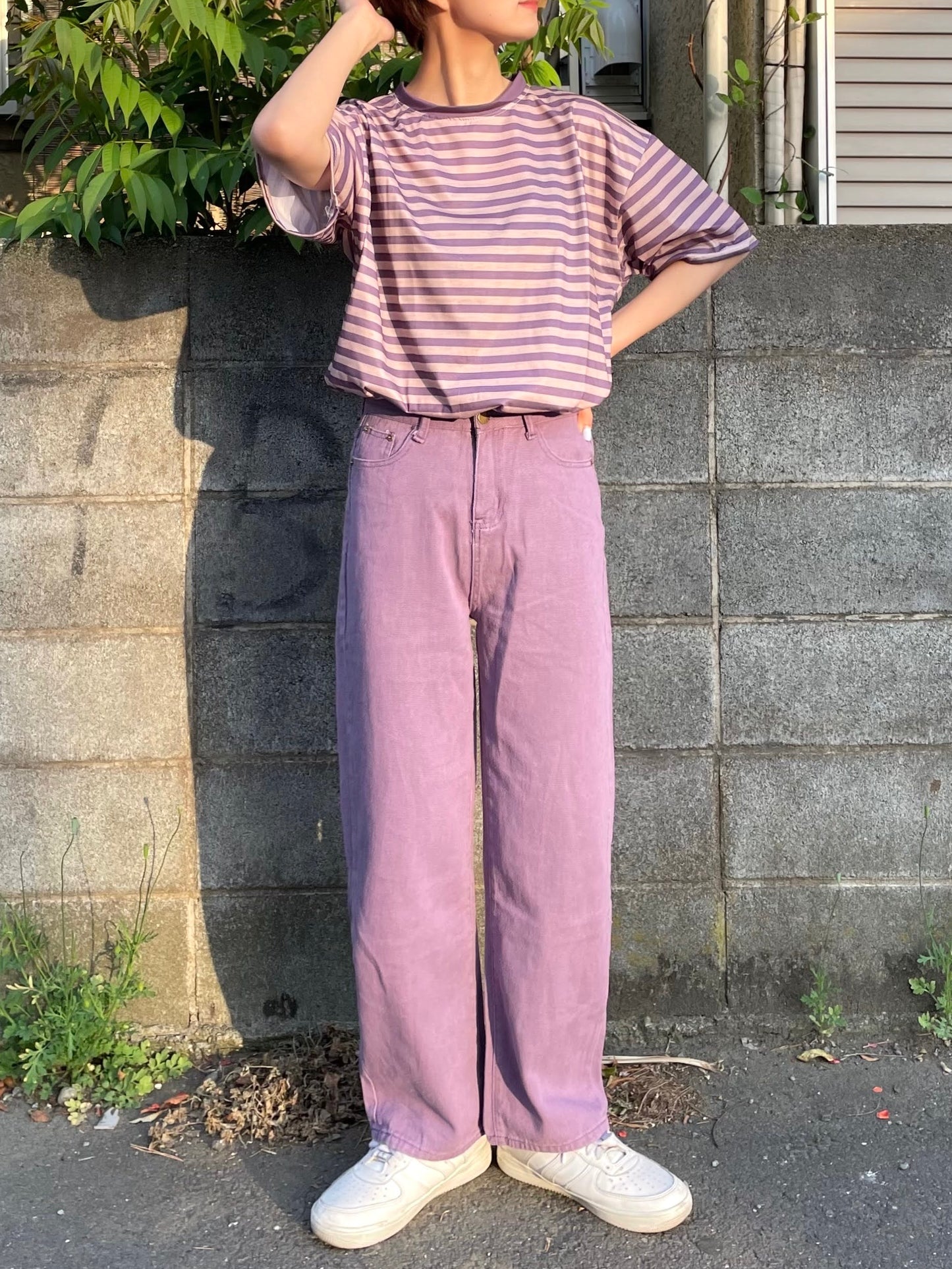 パープルボーダーTシャツ DPA96179