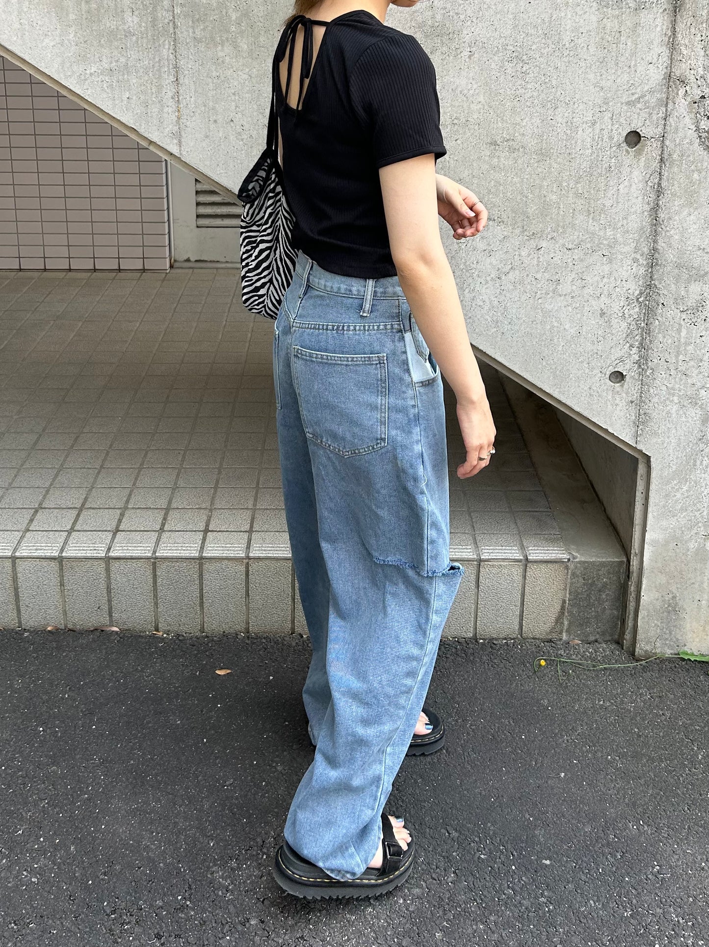 フロントパッチワークデニムパンツ DPA61252