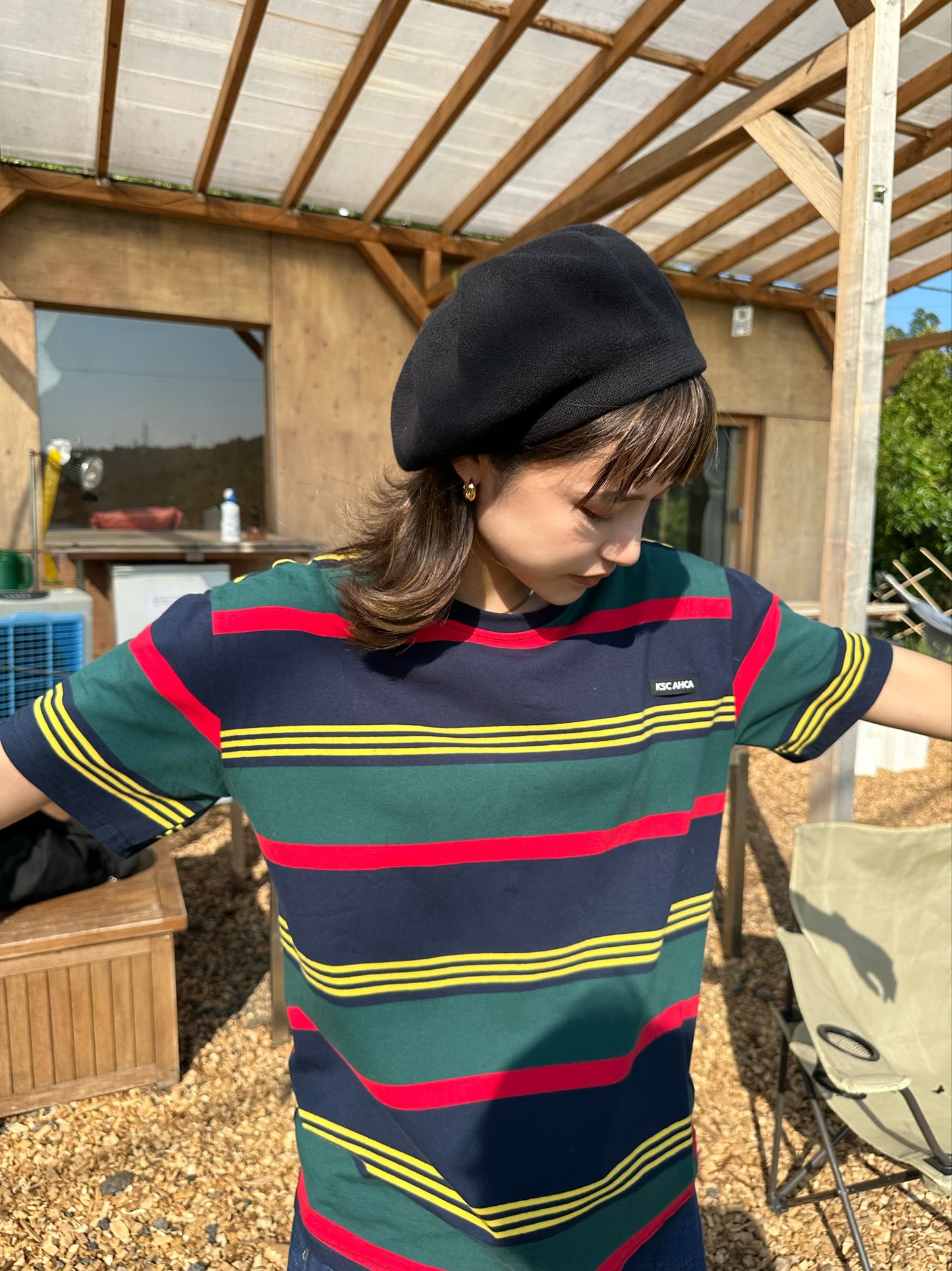 コントラストボーダーTシャツ DPB47130