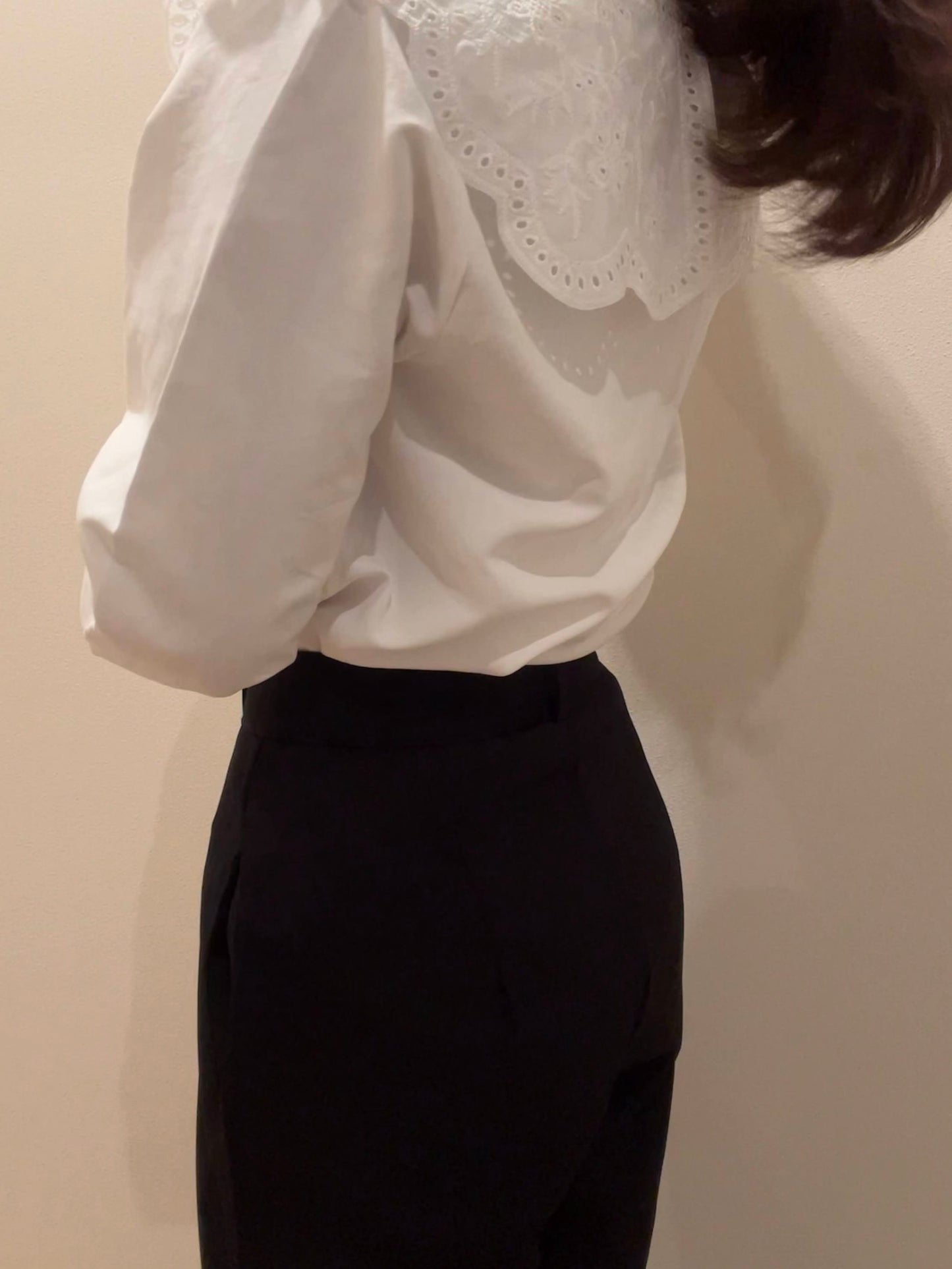 スカラップカットブラックパンツ CPA03102