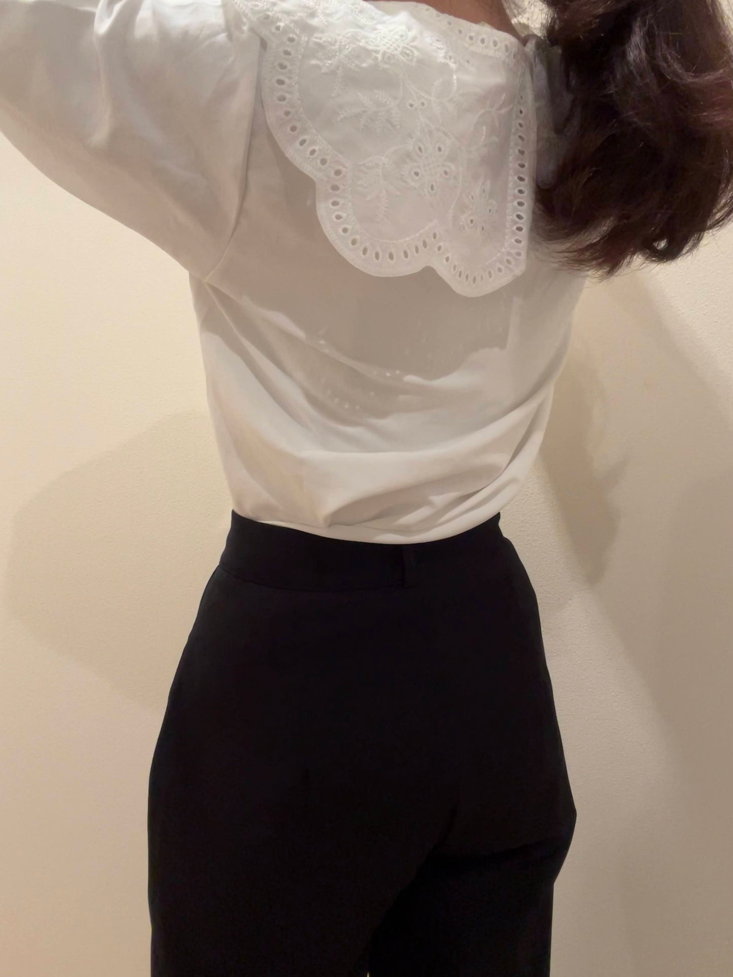 スカラップカットブラックパンツ CPA03102