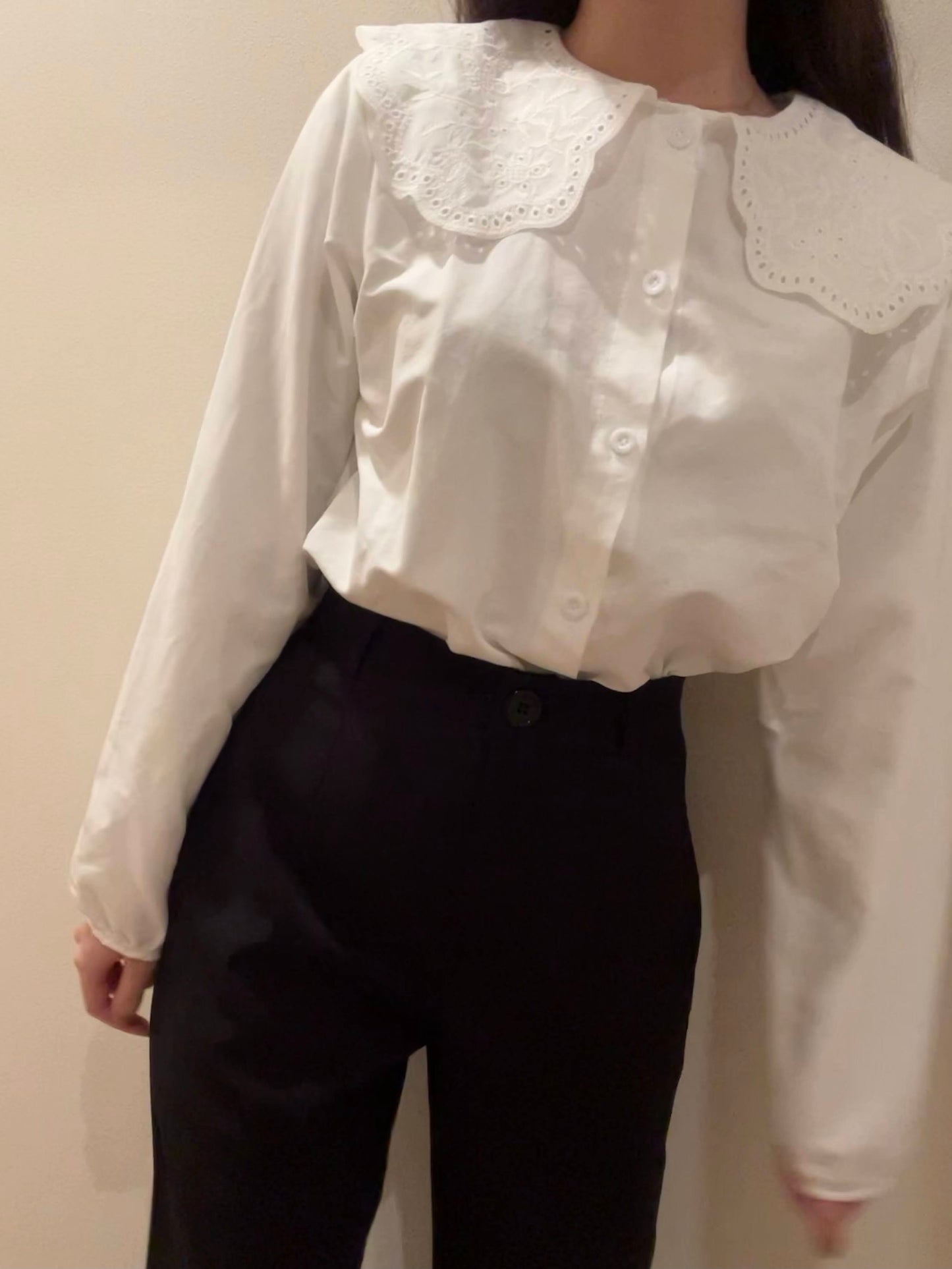 スカラップカットブラックパンツ CPA03102