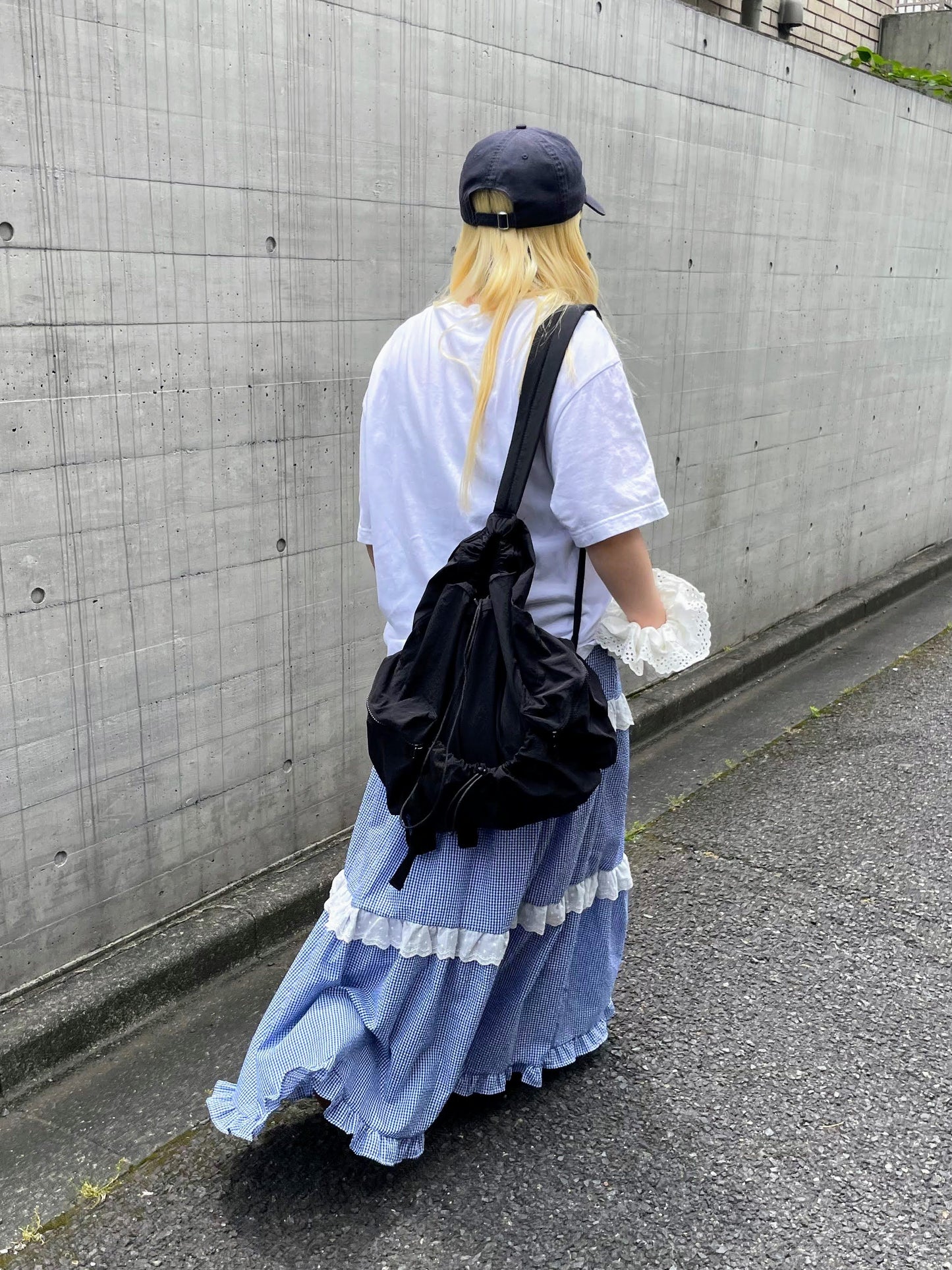 フリルギンガムティアードロングスカート DPB58004